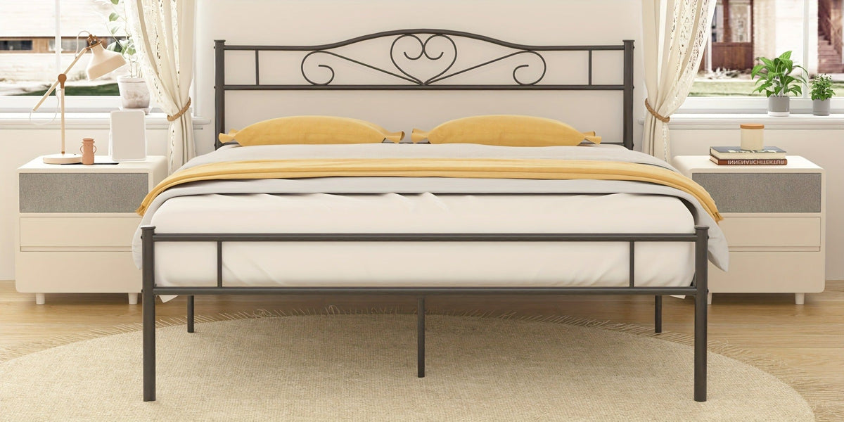 Metal Bed Frame with Headboard and Footboard and No Box Spring Needed for Bedroom detail image - detail view 22