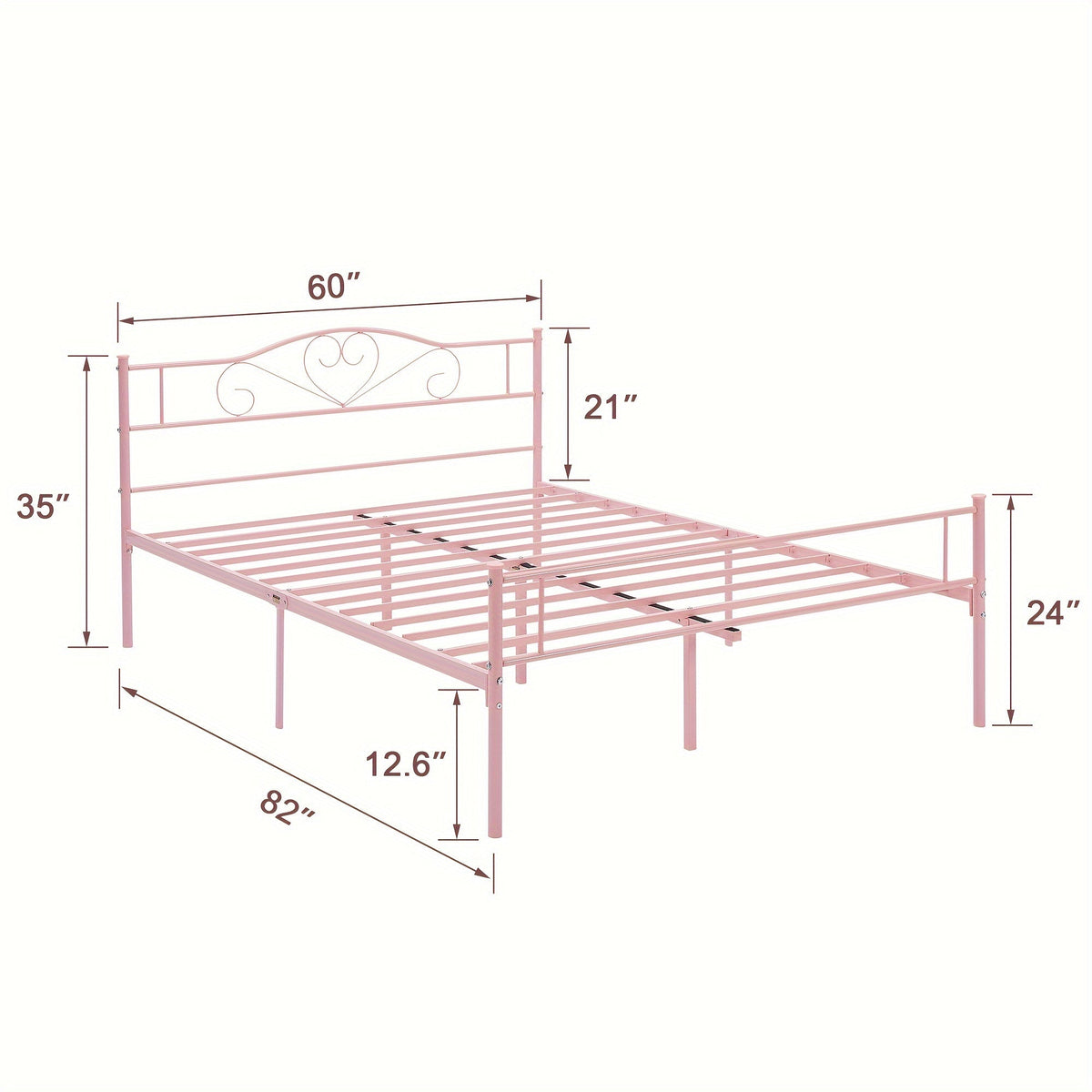 Bed Frame shown in the pink, Queen option