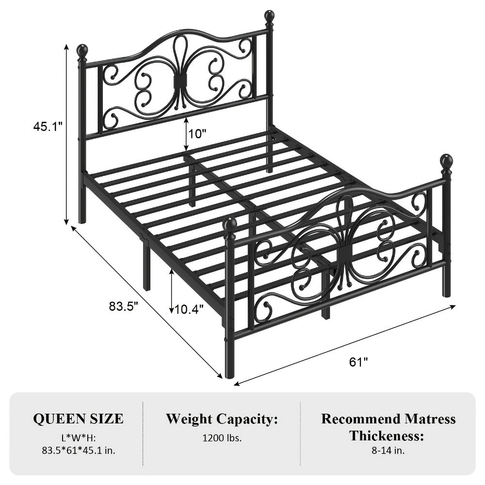 Metal Bed Frame with Headboard and Footboard for Bedroom Comfort and Support detail image - detail view 5