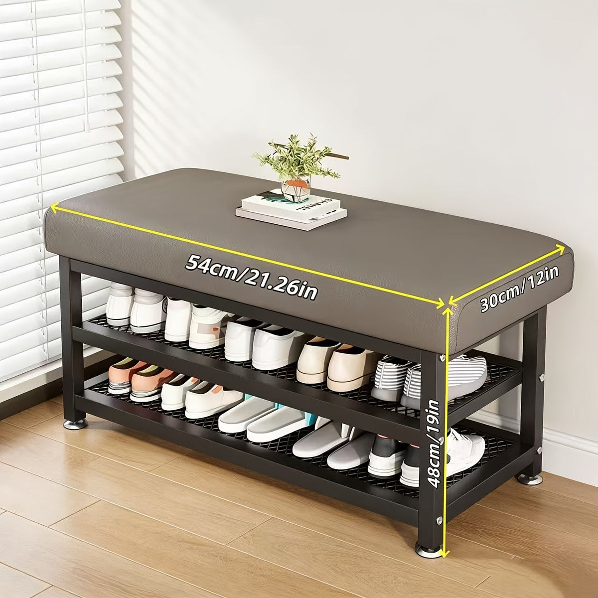 Entryway Bench shown in the Grey, 21.26in option