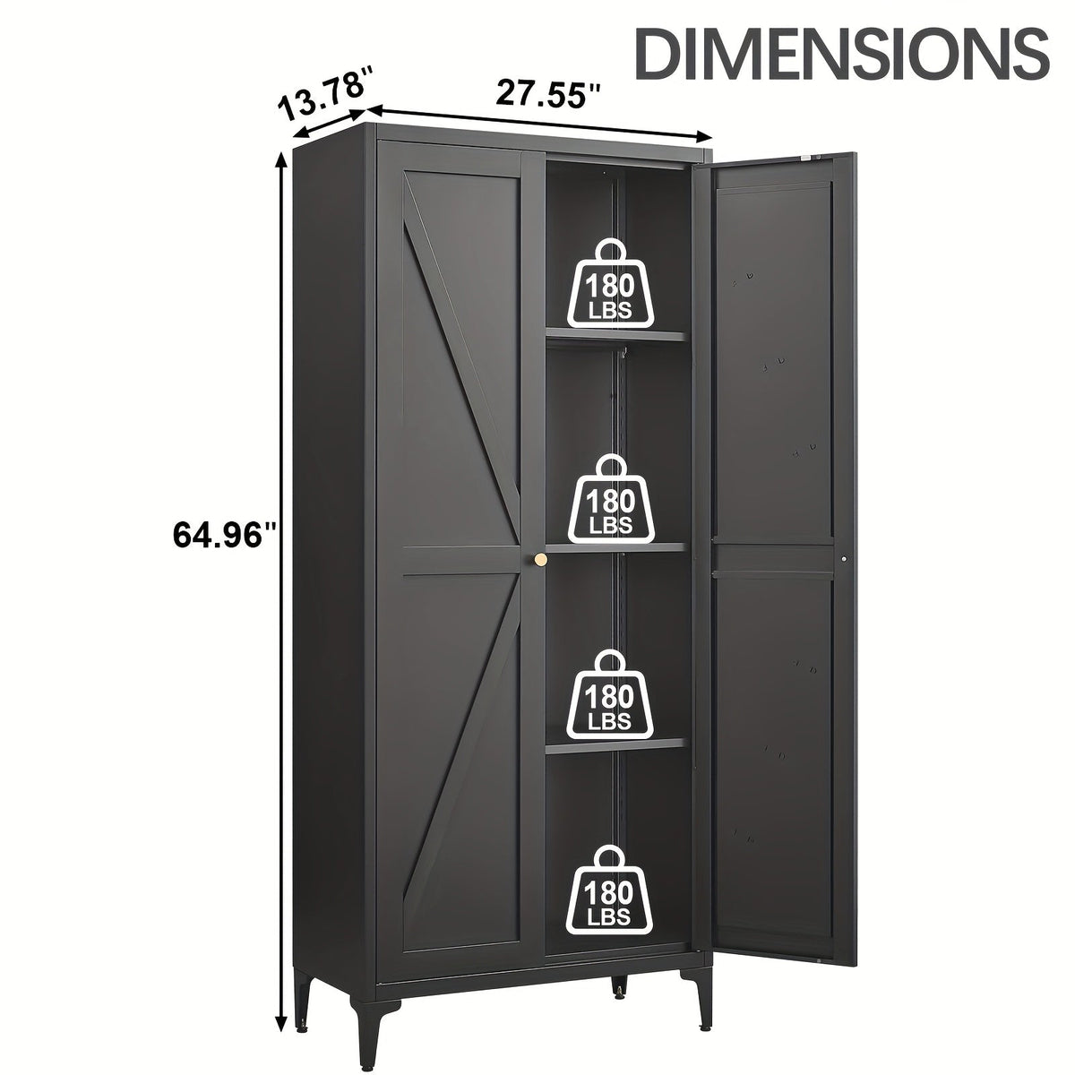 Storage Cabinet shown in the Black option