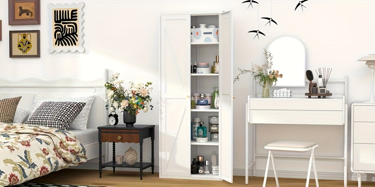 Metal Kitchen Pantry Cabinet with Adjustable Shelves for Organized Everyday Storage detail image - detail view 20