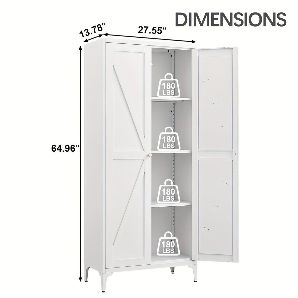 Storage Cabinet shown in the White option