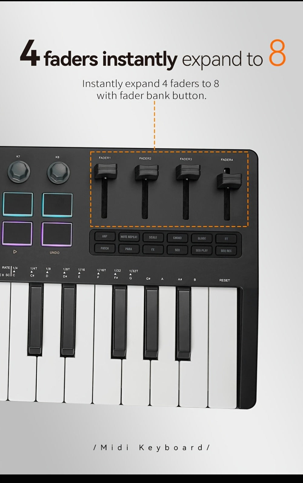MIDI Keyboard Controller, Portable, 37 Keys, M-VAVE, SMK-37, Pro for Music Production detail image - detail view 19