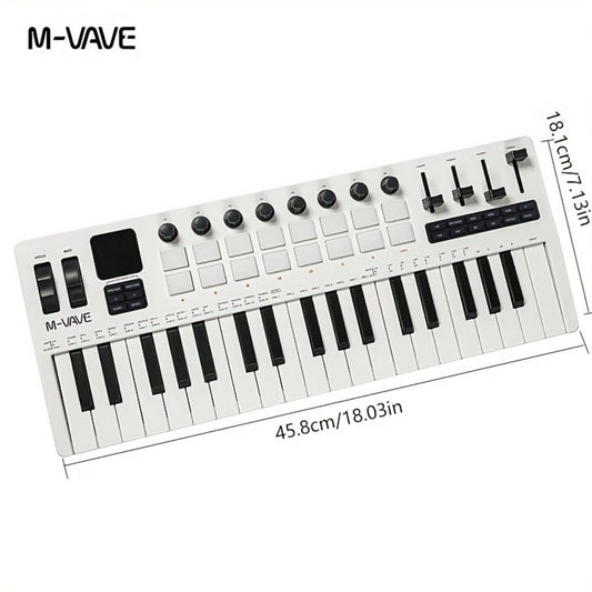 MIDI Keyboard Controller, Portable, 37 Keys, M-VAVE, SMK-37, Pro for Music Production detail image