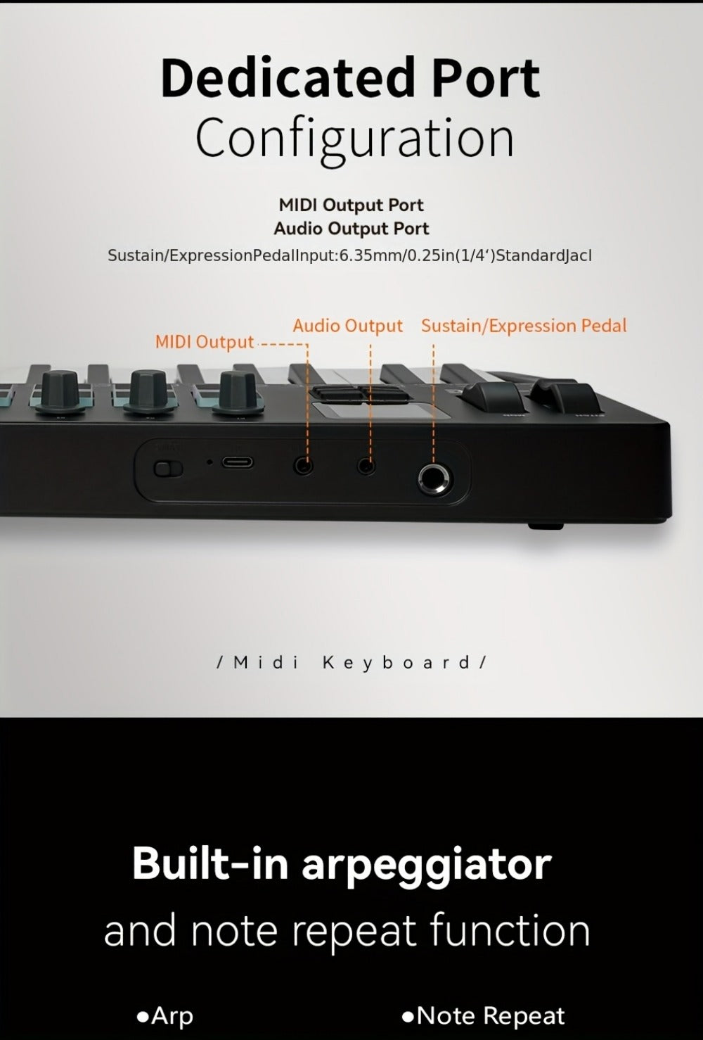 MIDI Keyboard Controller, Portable, 37 Keys, M-VAVE, SMK-37, Pro for Music Production detail image - detail view 21