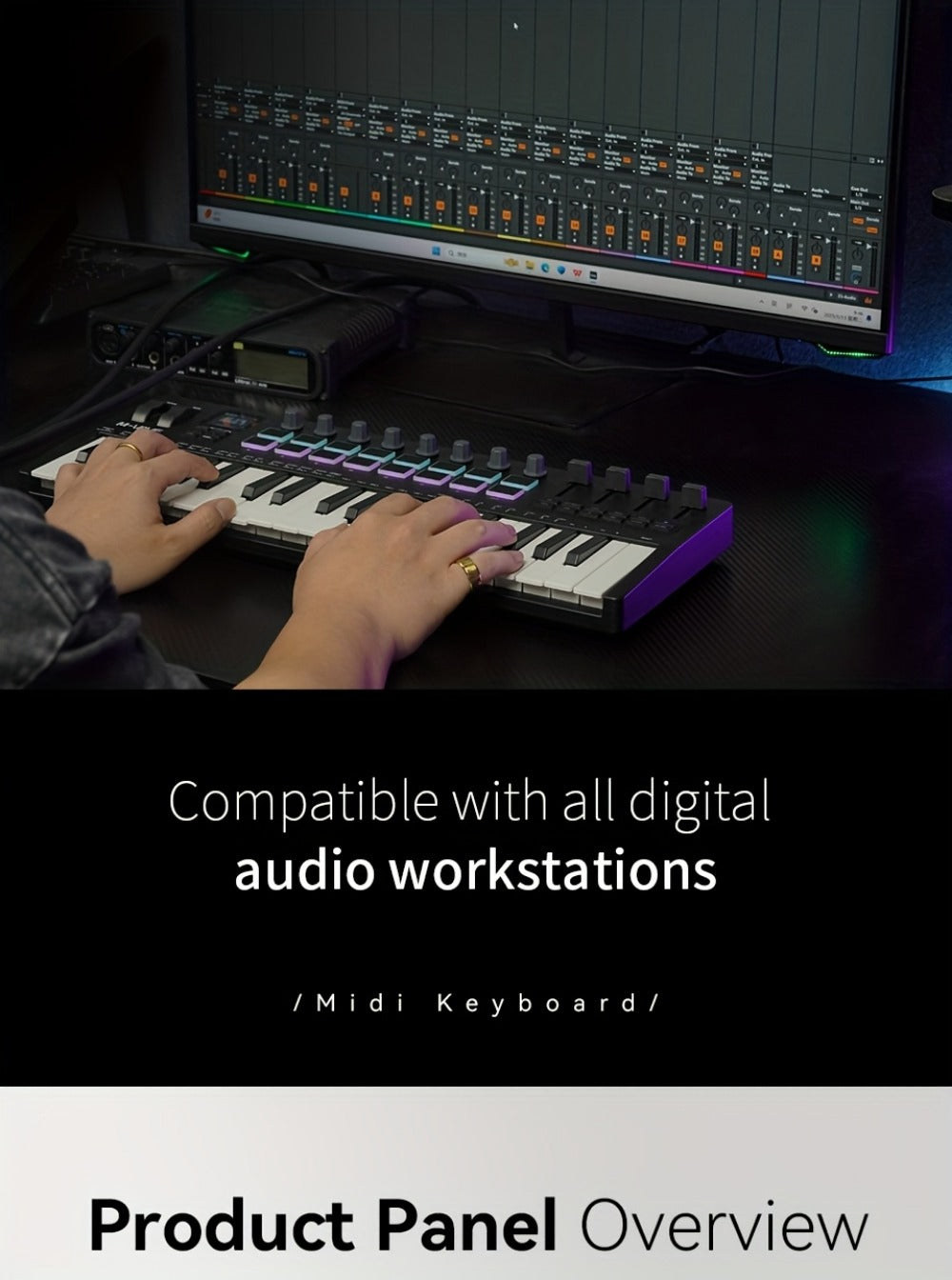 MIDI Keyboard Controller, Portable, 37 Keys, M-VAVE, SMK-37, Pro for Music Production detail image - detail view 24