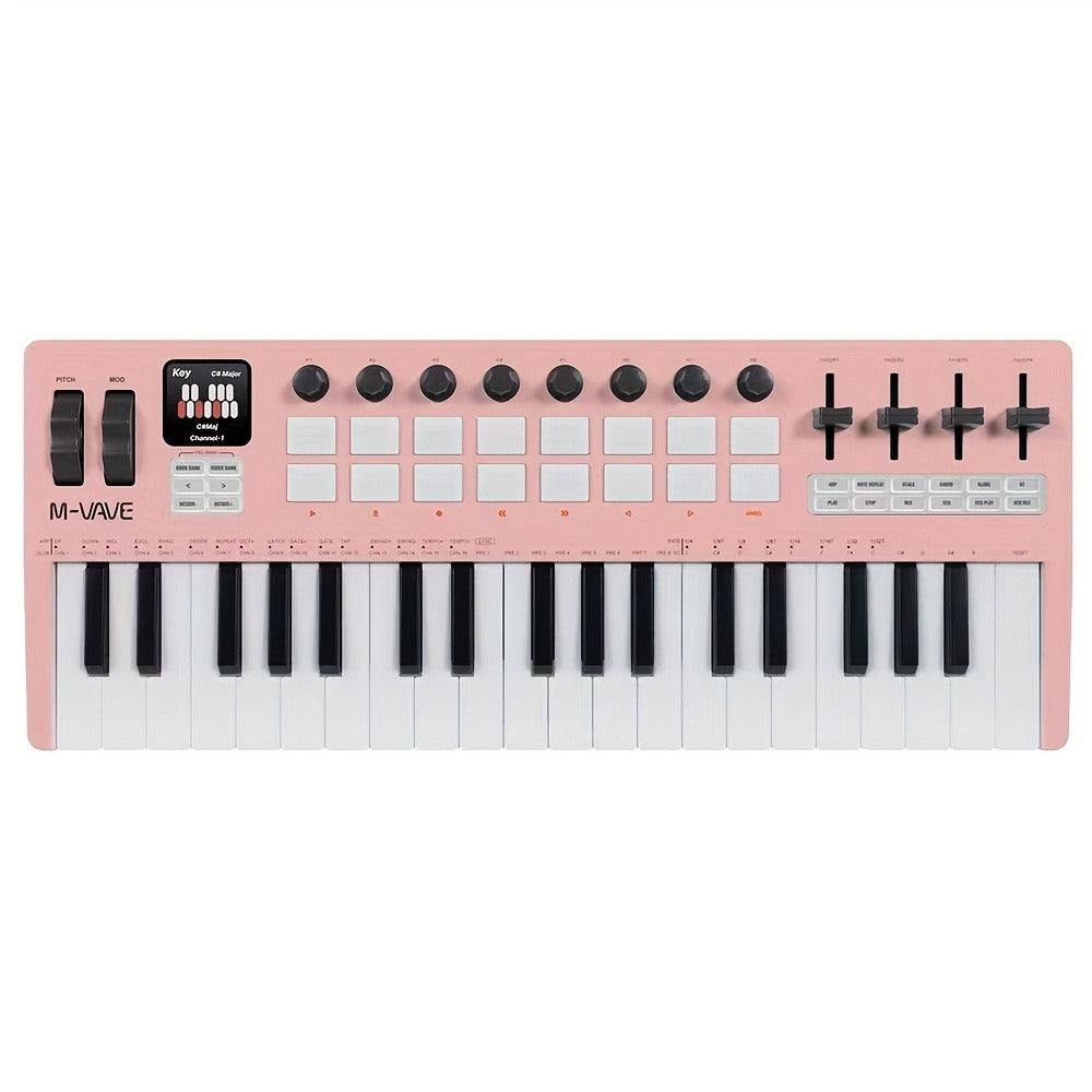 MIDI Keyboard Controller, Pure Black, Wireless, M-VAVE, SMK37PRO, Professional for Music detail image - detail view 6