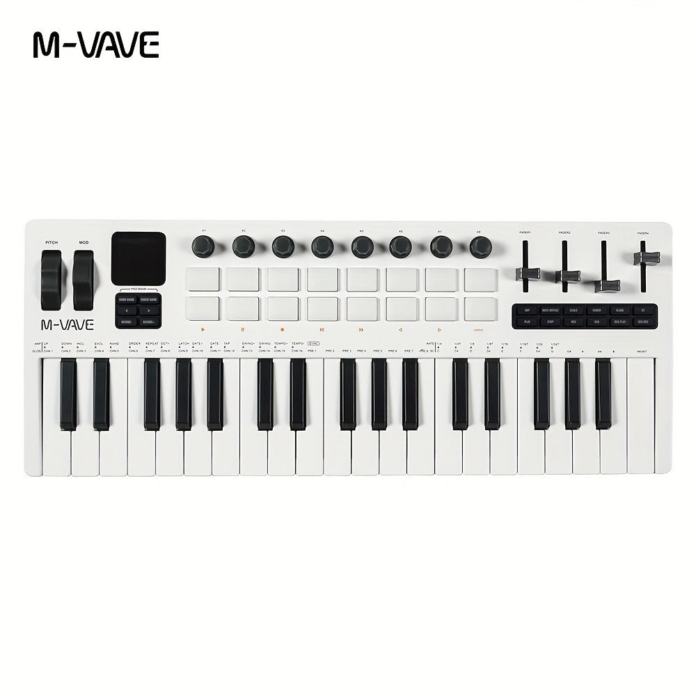 MIDI Keyboard Controller, Pure Black, Wireless, M-VAVE, SMK37PRO, Professional for Music detail image - detail view 7