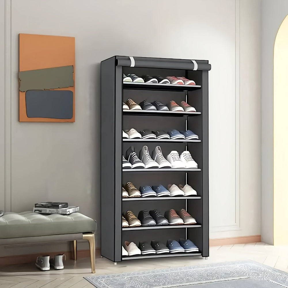 Multi-Tier Fabric Shoe Cabinet with Tool-Free Assembly for Entryway detail image - detail view 17