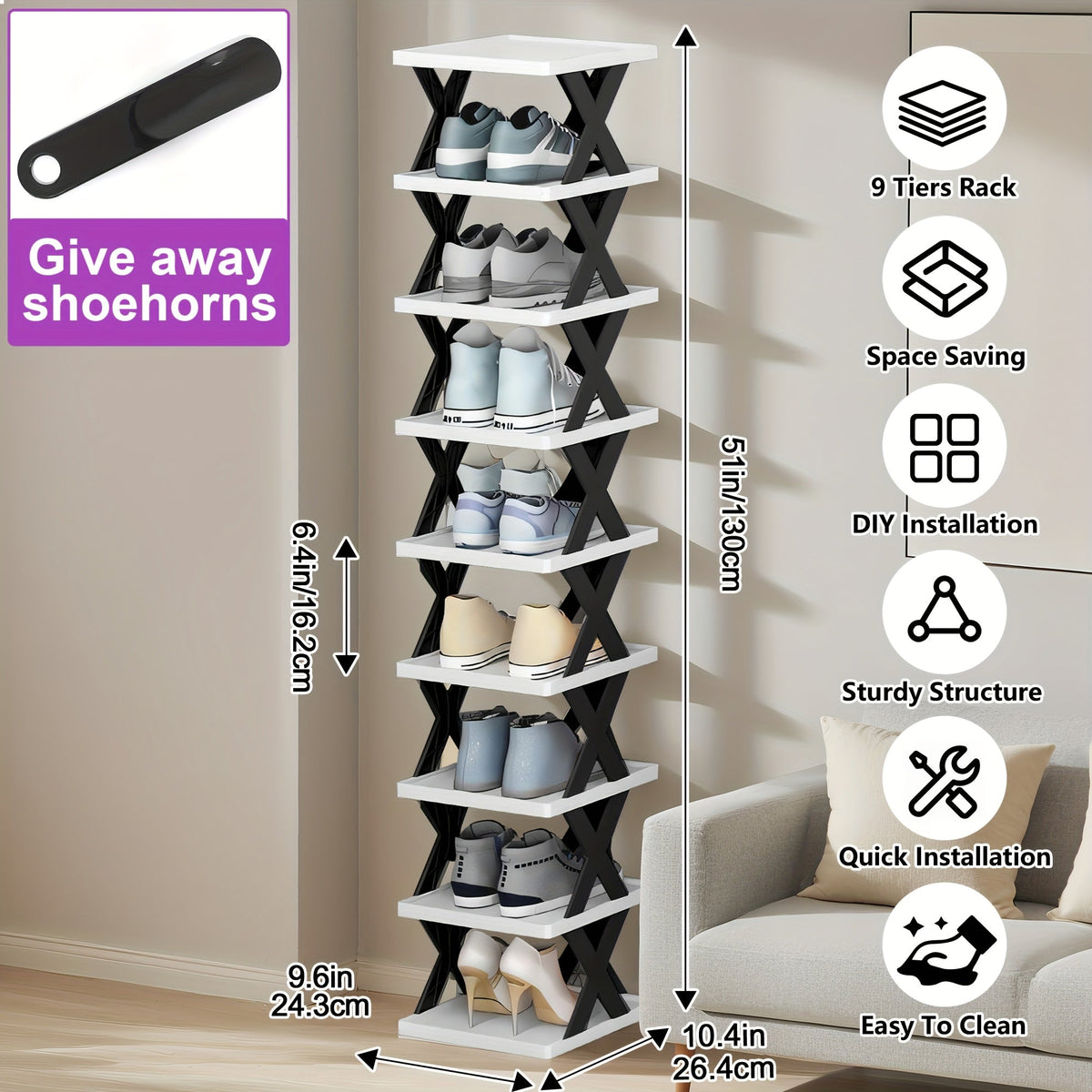 Shoe Rack shown in the 9 Layers Of Black option