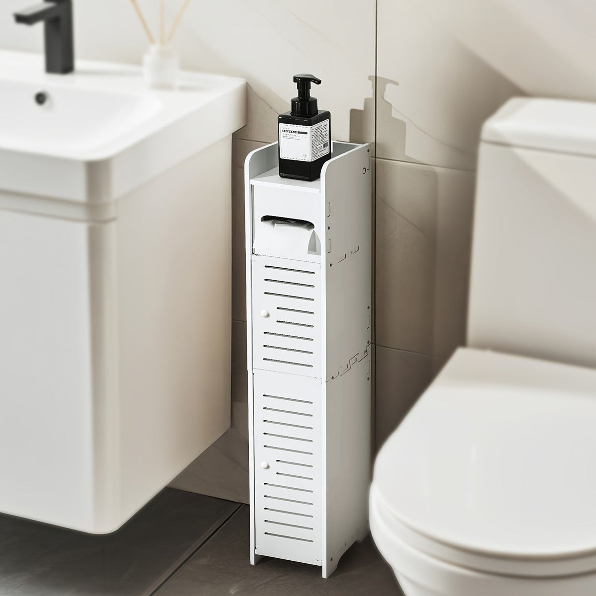 Bathroom Cabinet shown in the White option