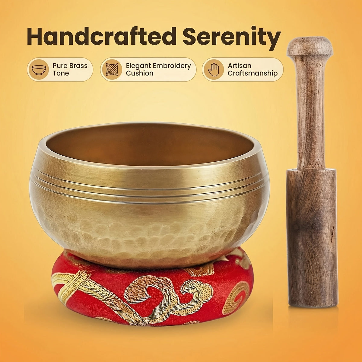 Tibetan Singing Bowl Set shown in the Rod No. 2 option