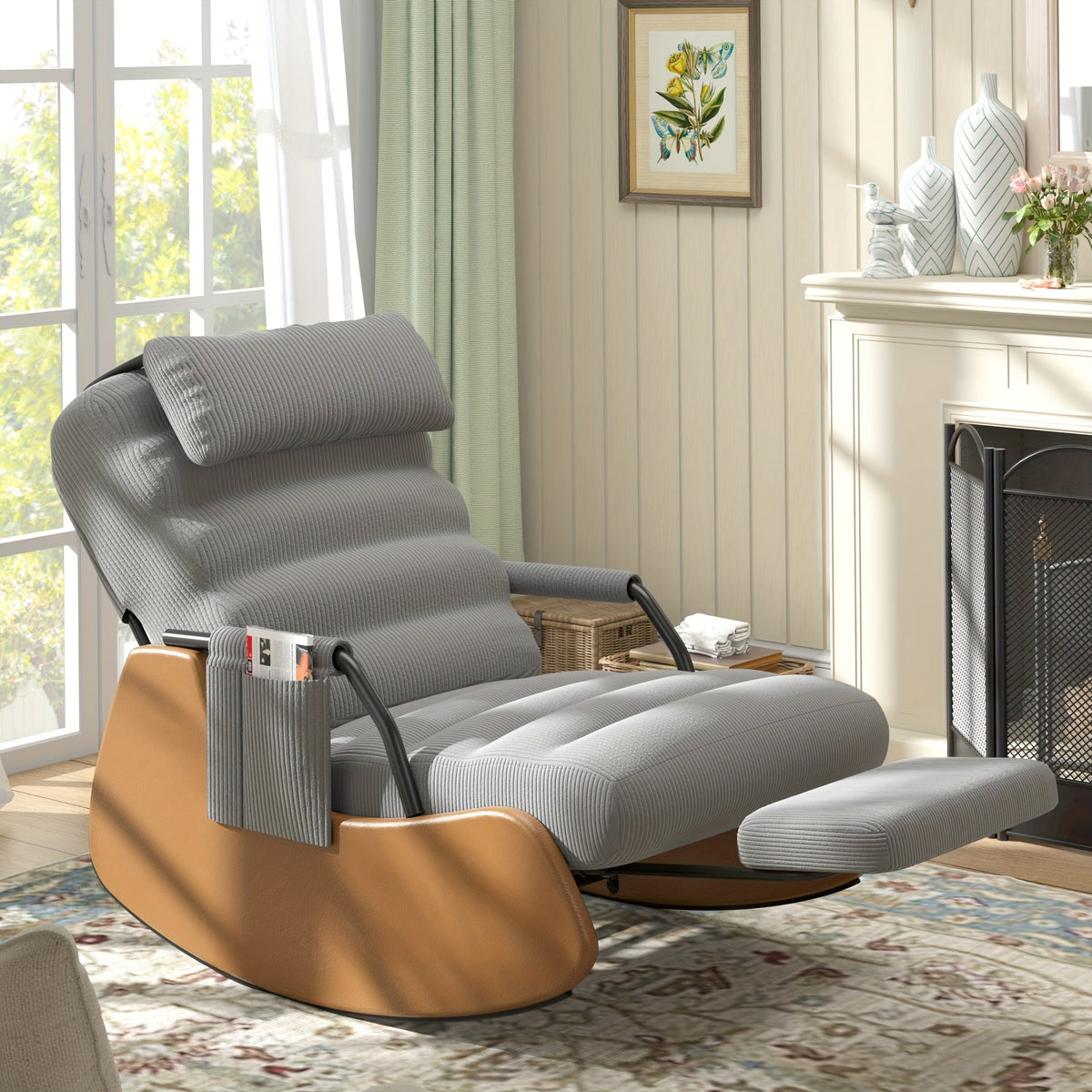 Nursery Glider Chair shown in the Dark Grey/Brown option