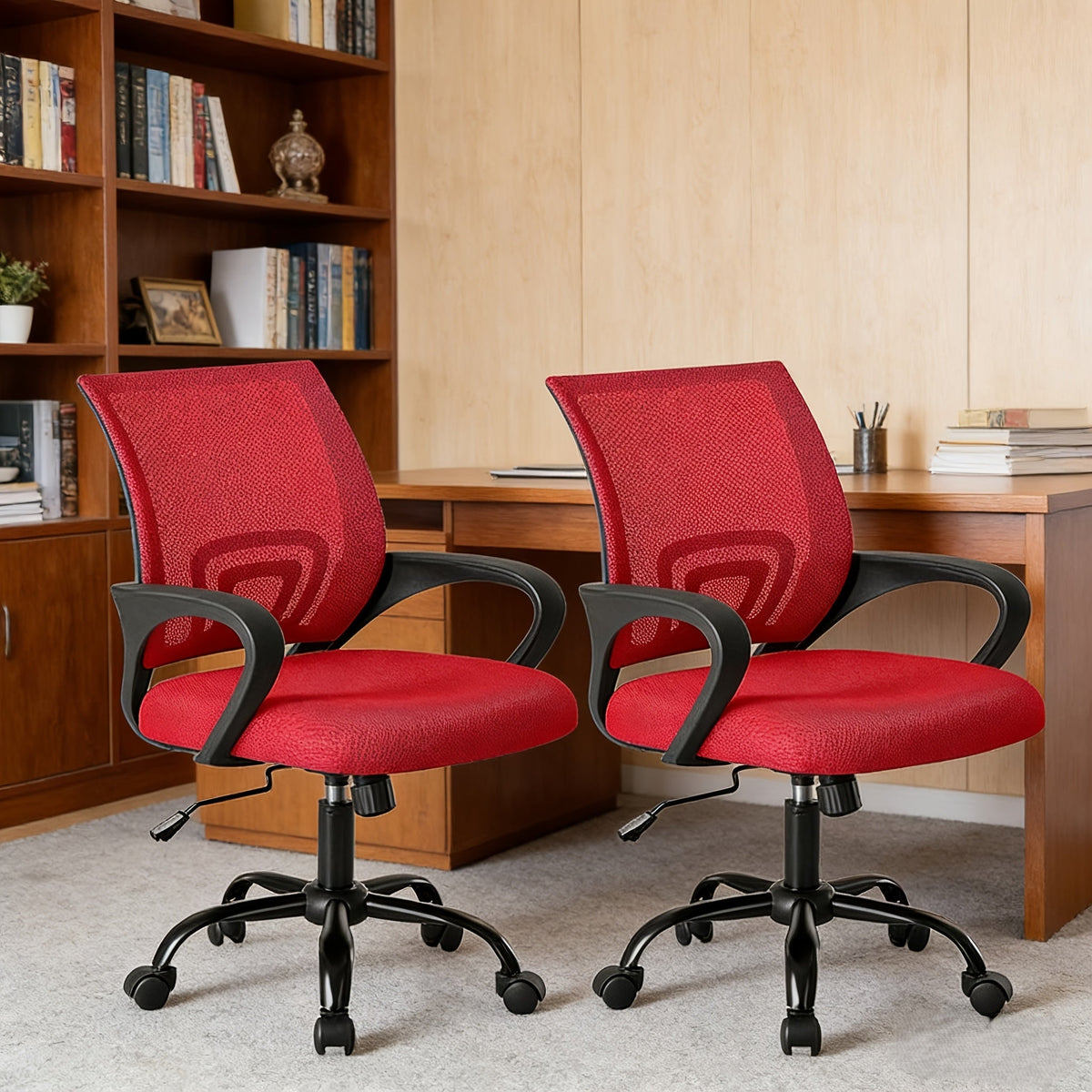Office Chair shown in the Red, 2P option
