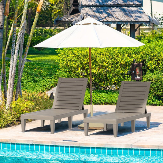 Outdoor Lounge Chair with Adjustable Backrest and Waterproof Protection for Patio detail image
