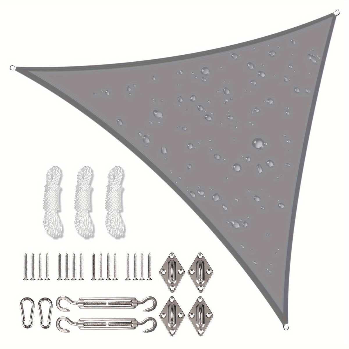 Sun Shade Sail shown in the Light Grey, 141.73*141.73*141.73inch(Hardware Kit incl option