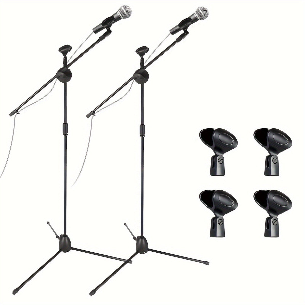 Adjustable Microphone Boom Stand shown in the Black (2 Pack) option