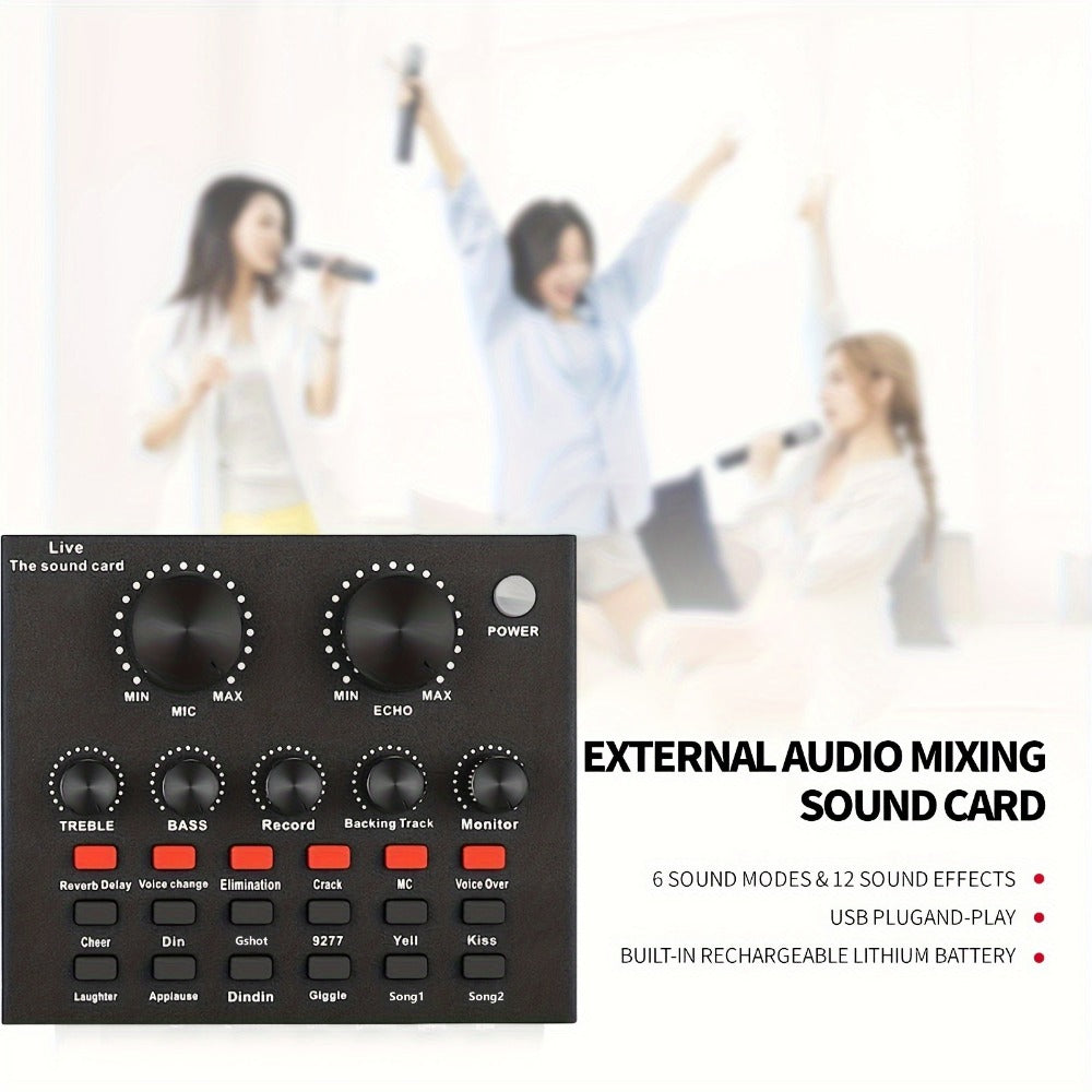Podcast Equipment Set, Wired Microphone, BM800 Podcast Condenser Microphone And V8 Sound Card, Voice Changer-Audio Interface - Suitable for Recording, Singing, Streaming Media And Games detail image - detail view 6