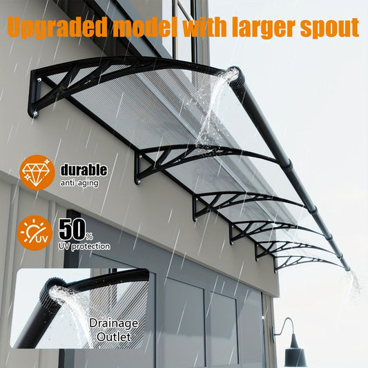 Window Awning shown in the 40x40IN Grey/Transparent option