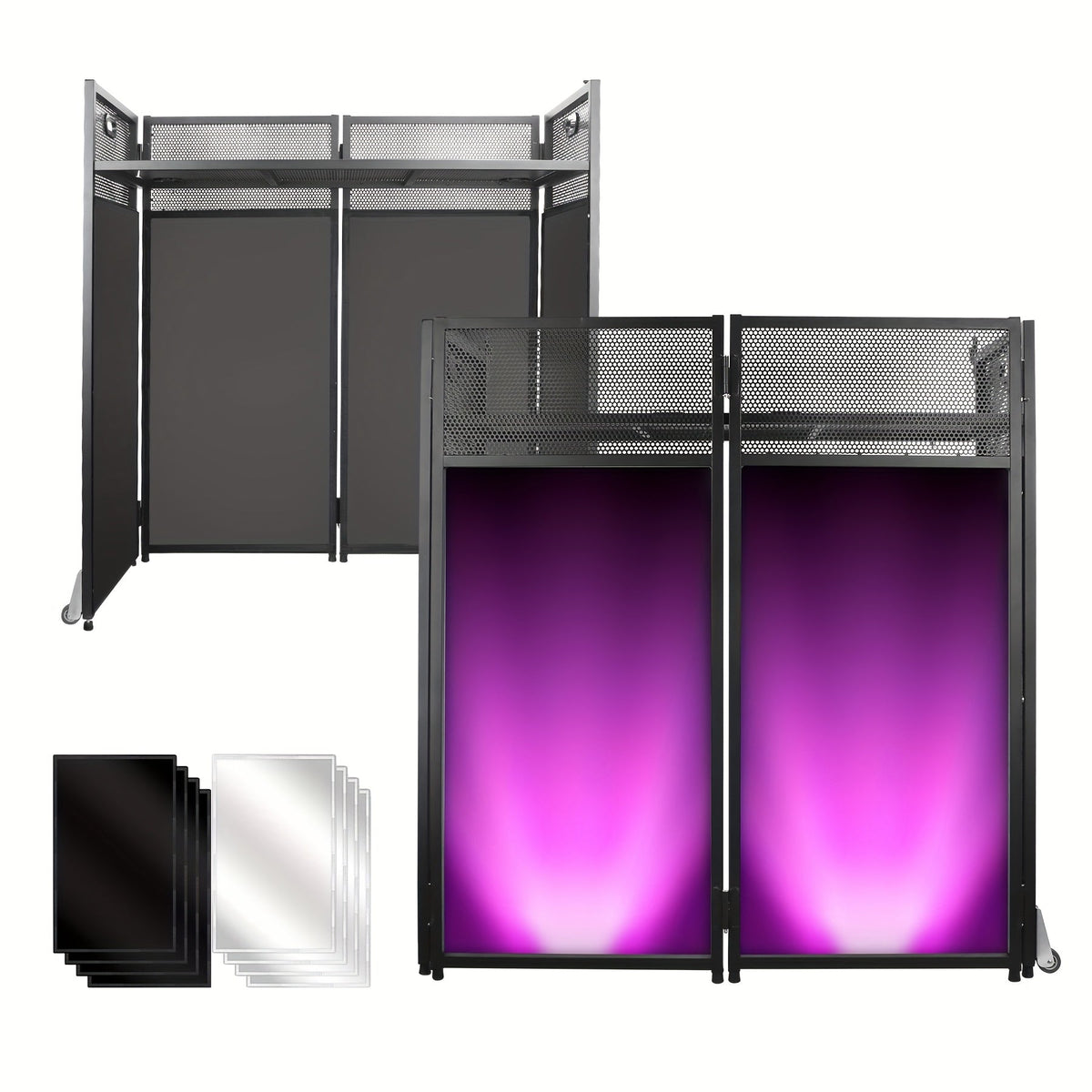 Portable DJ Booth shown in the Black option