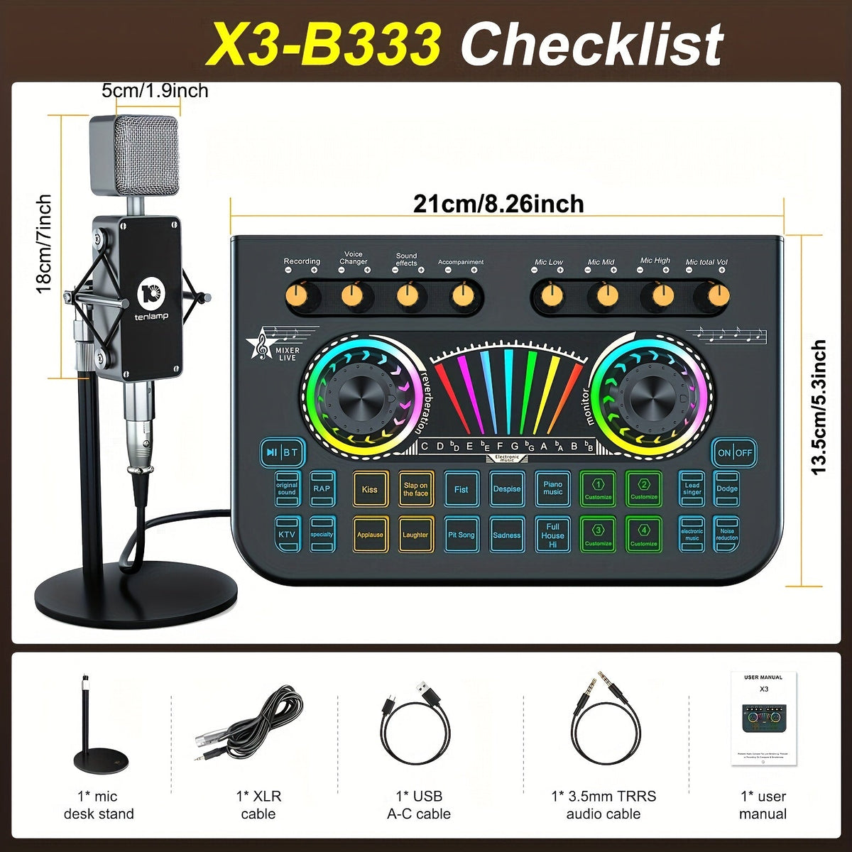 Portable Karaoke System shown in the X3-B333S mic Mixer set option
