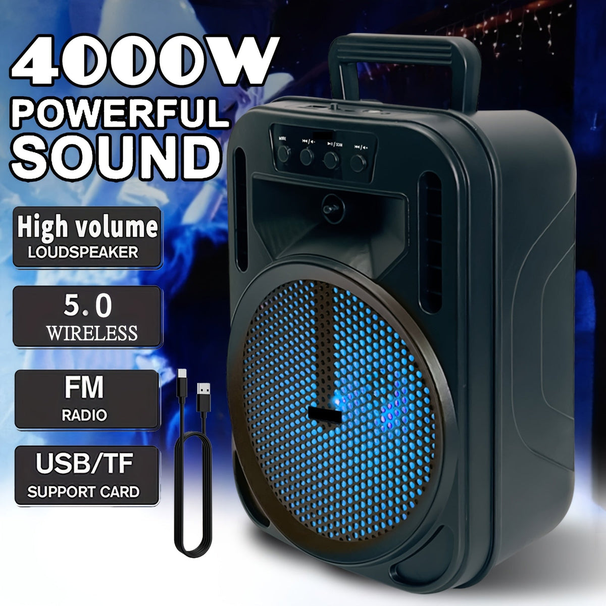 Portable PA Speaker shown in the Black option