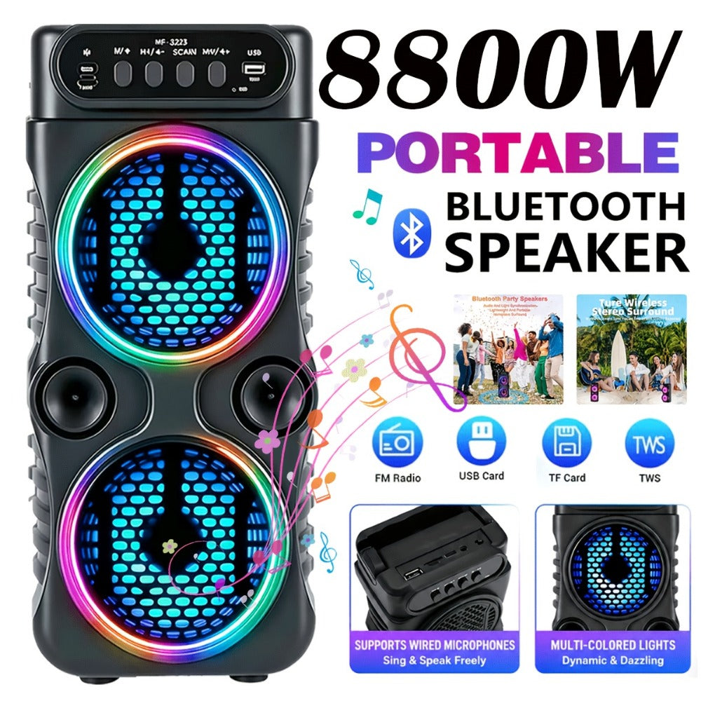 Portable PA Speaker, 8800W, RGB, Bluetooth, Wireless for Parties and Karaoke detail image - detail view 3