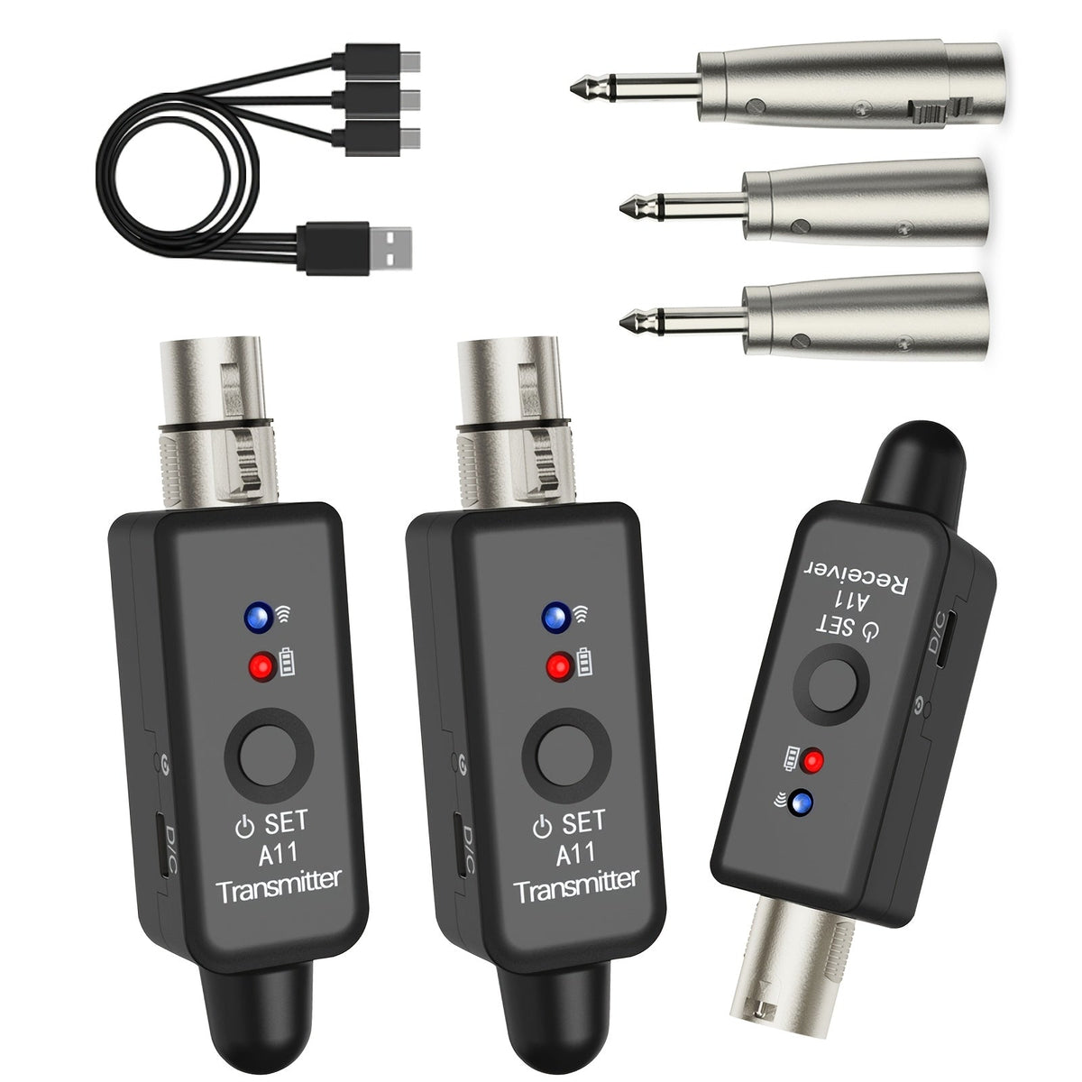 Portable PA Speaker shown in the 2 Transmitter + 1 Receiver option
