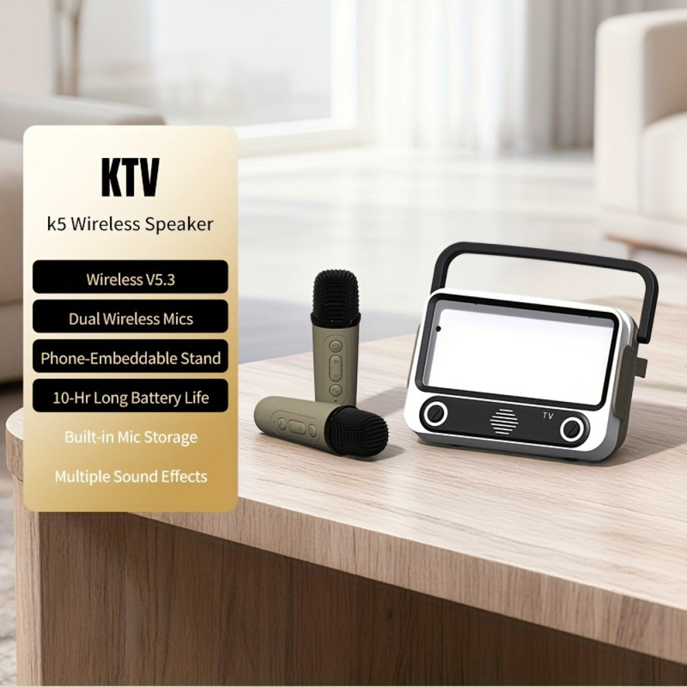 Portable PA Speaker, White, Wireless, USB-C, Karaoke, Machine for Parties and Karaoke detail image - detail view 3