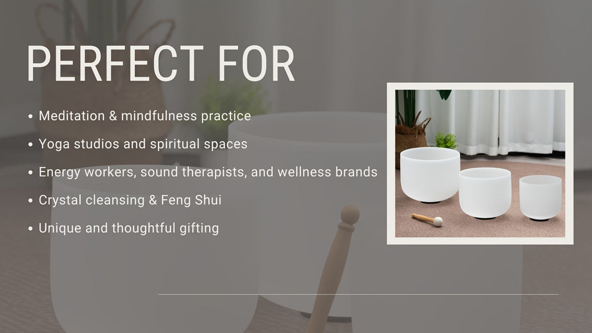 Quartz Crystal Singing Bowl Set, 7 to 11-Inch Three-Bowl Set with Case detail image - detail view 16