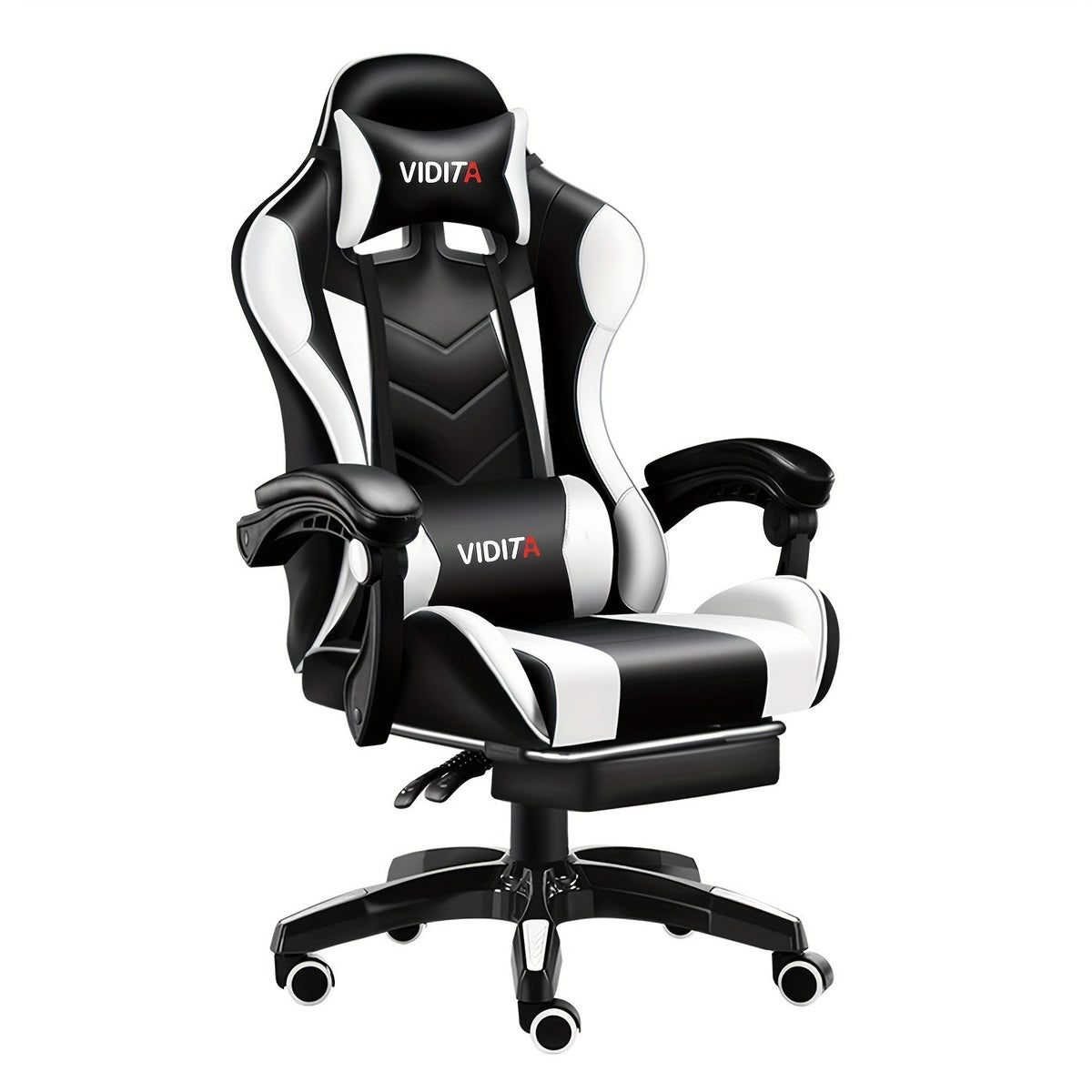 Gaming Chair shown in the Black With White option