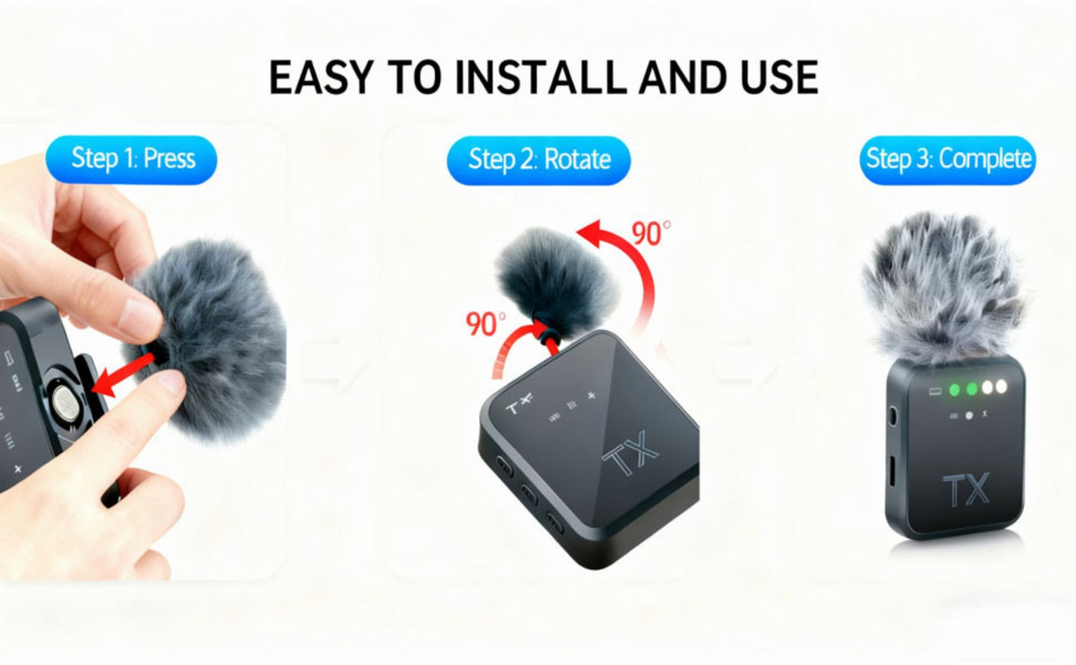 Recording Microphone, Wireless, 328ft, 3-in-1, Mini for Recording and Streaming detail image - detail view 13