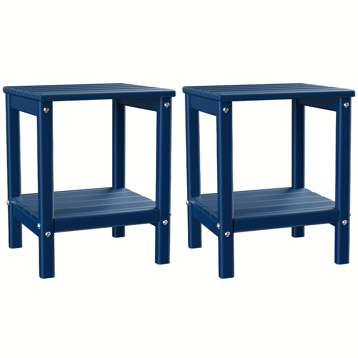 Outdoor Side Table shown in the Blue, 2pcs option