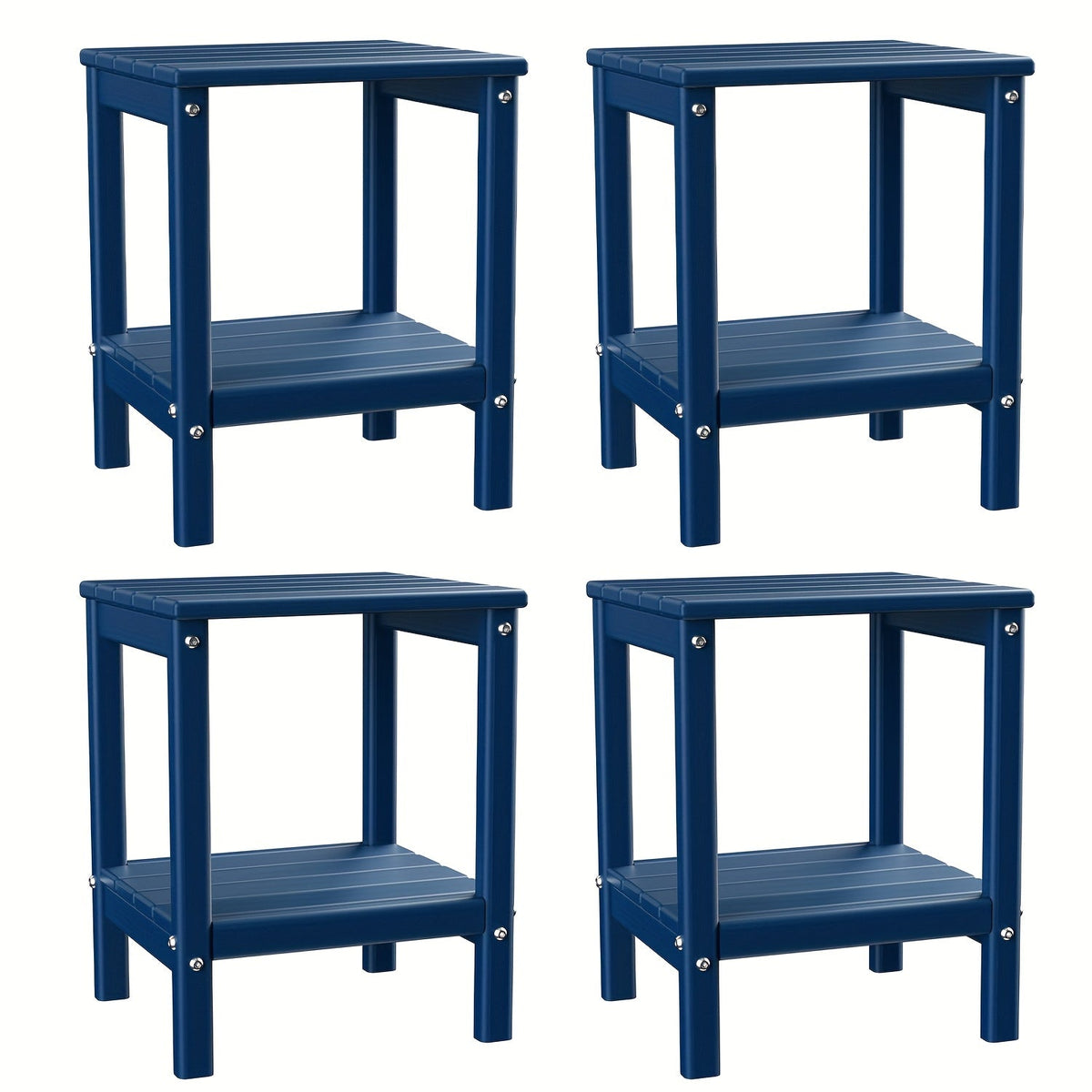 Outdoor Side Table shown in the Blue, 4pcs option