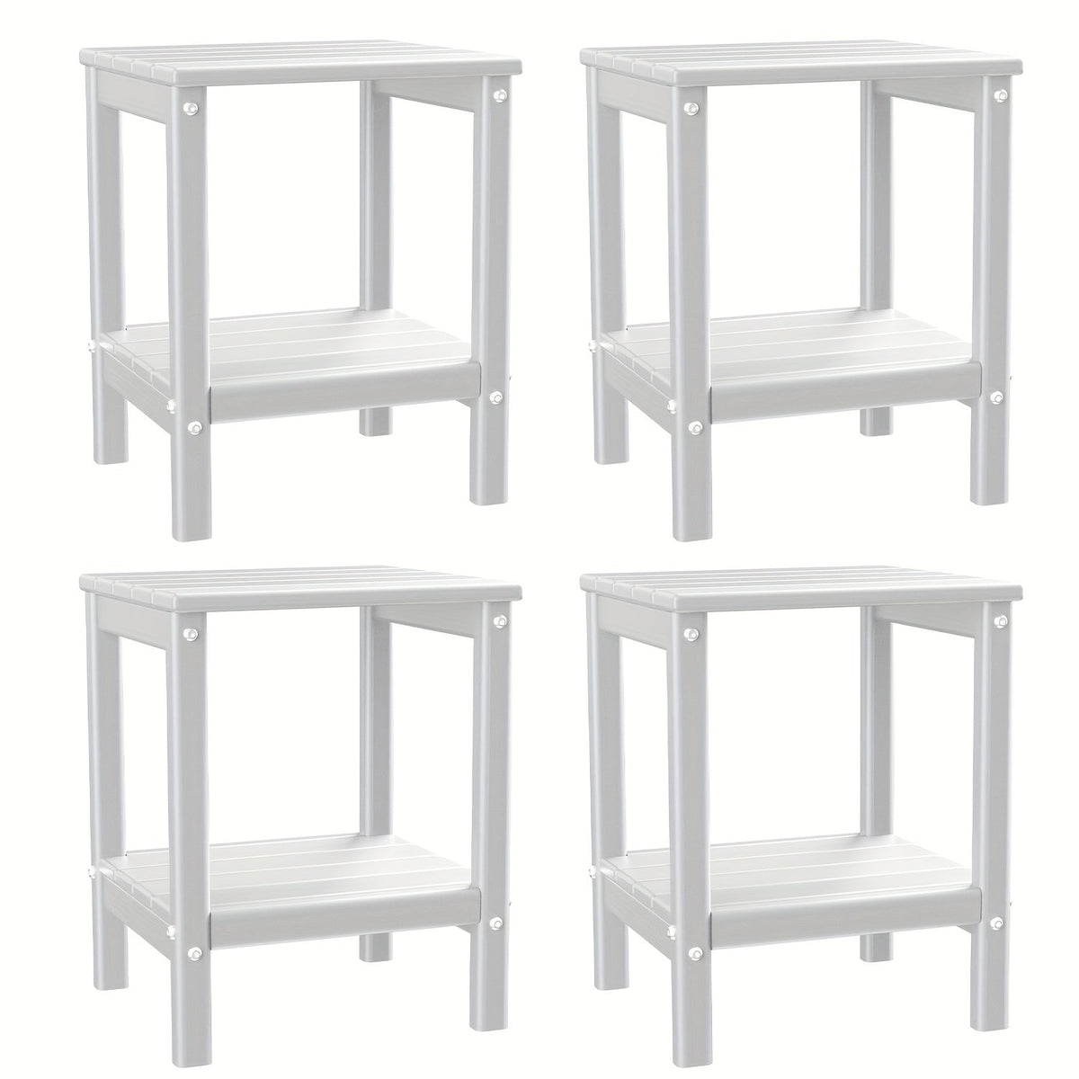 Outdoor Side Table shown in the White, 4pcs option