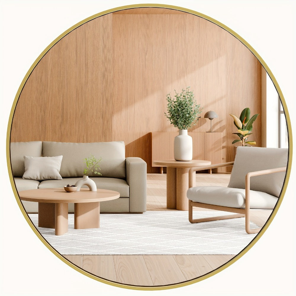 Round Metal Wall Mirror, Entryway Accent Mirror for Dressing and Daily Routines detail image - detail view 7