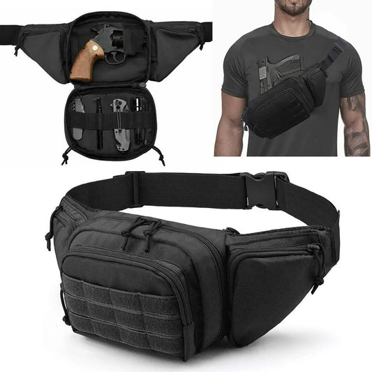 Tactical MOLLE Fanny Pack with Multiple Pockets and Adjustable Waist Strap