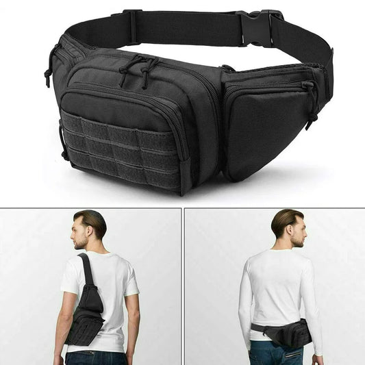 Tactical MOLLE Fanny Pack with Multiple Pockets and Adjustable Waist Strap