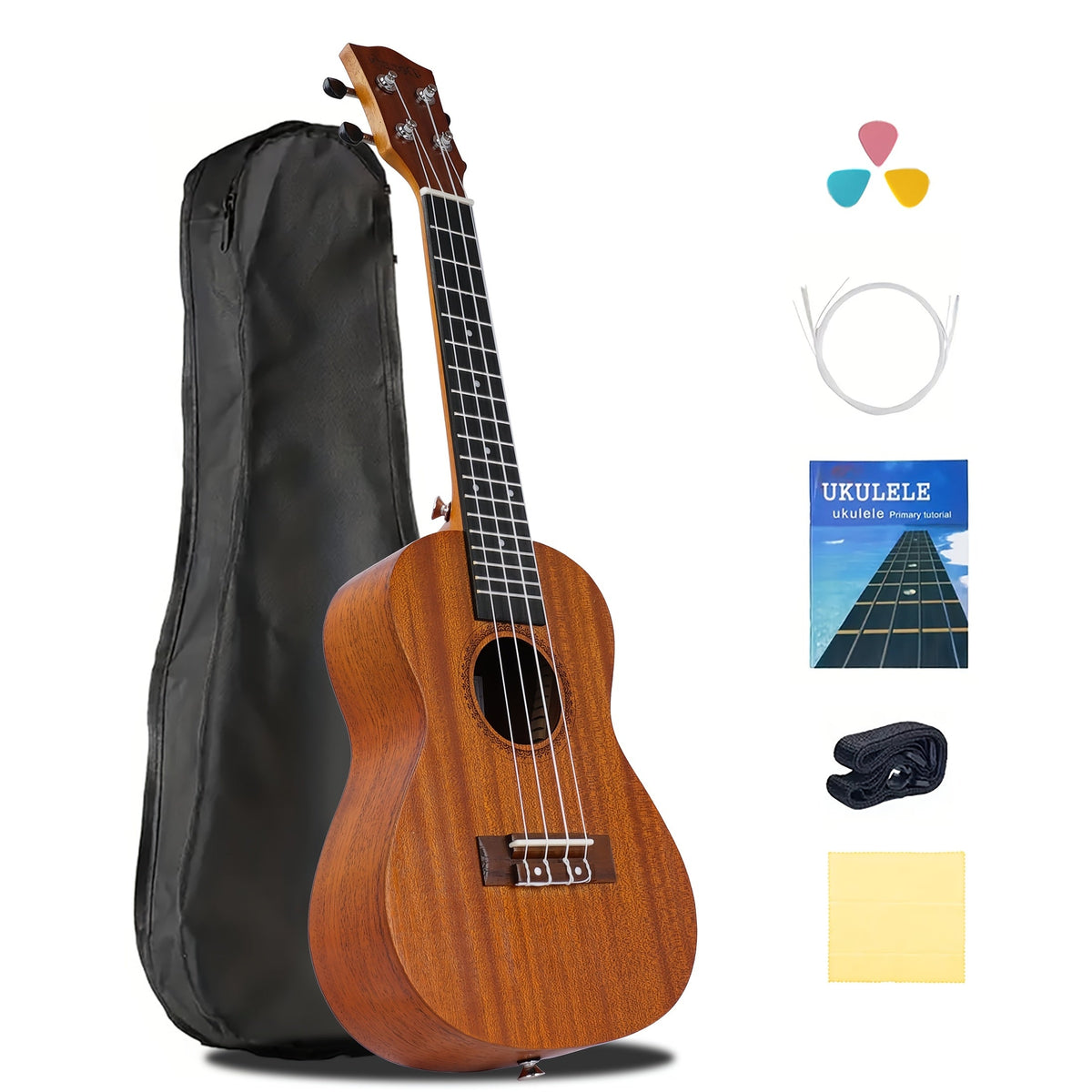 Soprano Ukulele shown in the 26 inch ukulele chestnut option