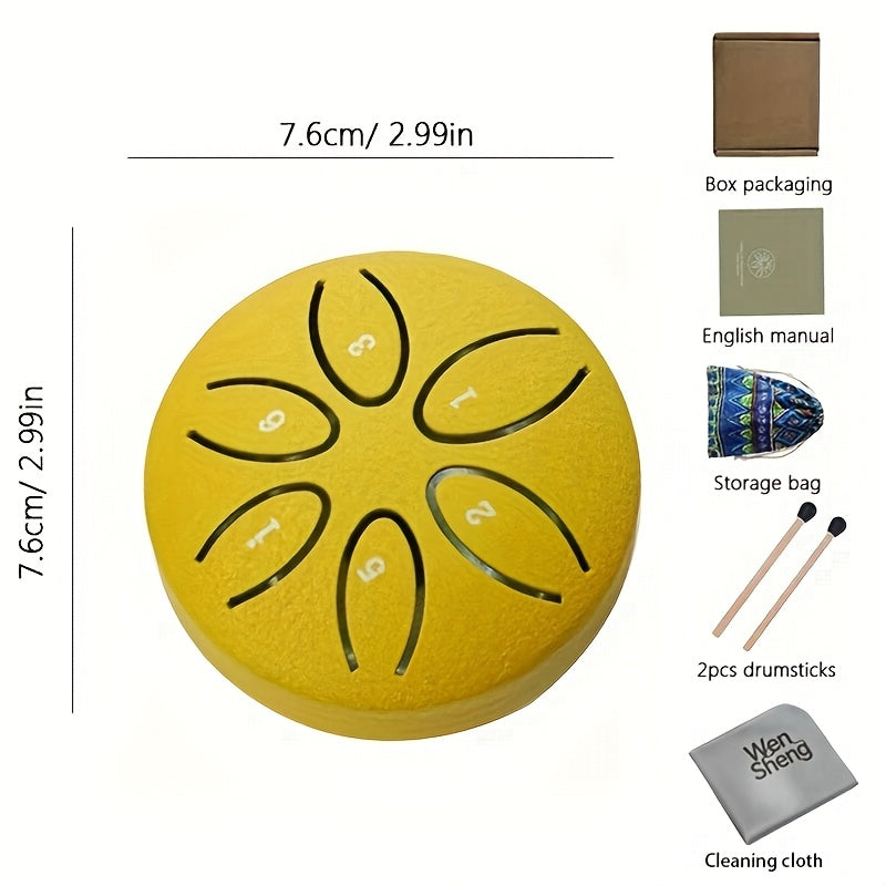 Steel Tongue Drum, 3-Inch 6-Note shown in the Golden, 1 option