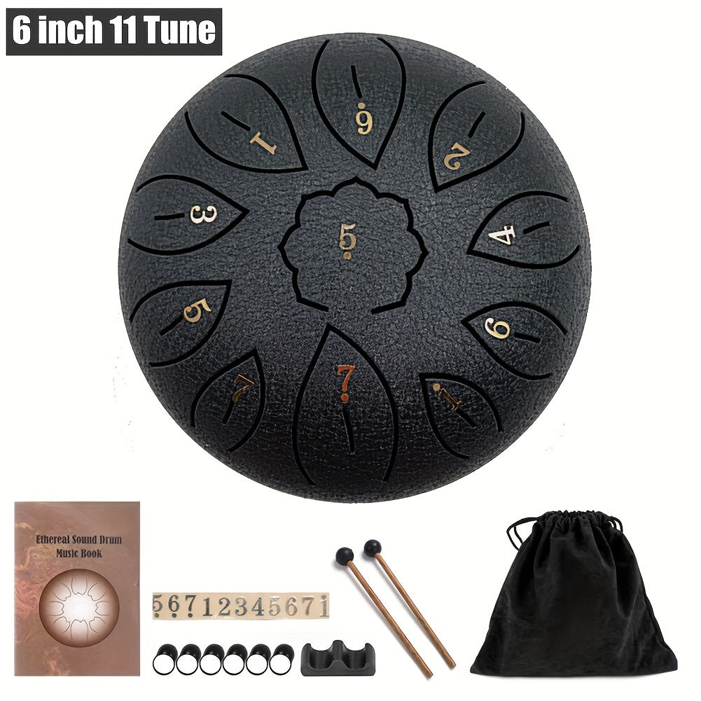 Steel Tongue Drum, 6-Inch 11-Note shown in the Black option