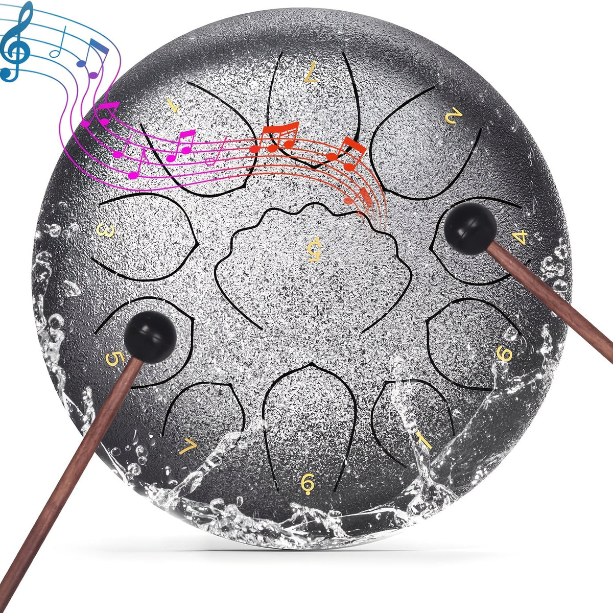 Steel Tongue Drum, 8-Inch 11-Note shown in the Starlight Silvery option