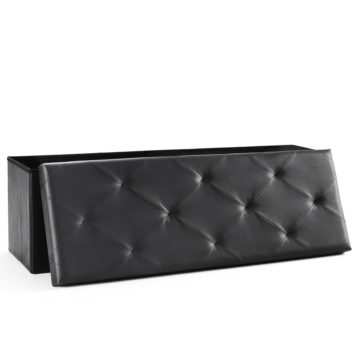 Storage Ottoman shown in the Black, 43 inch option