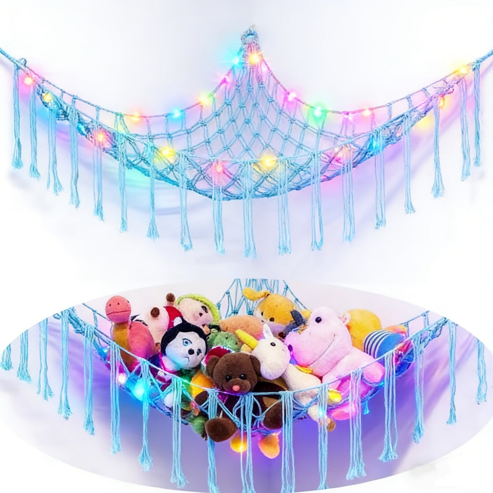 Stuffed Animal Storage Hammock with LED Lighting and Washable Cover detail image - detail view 6