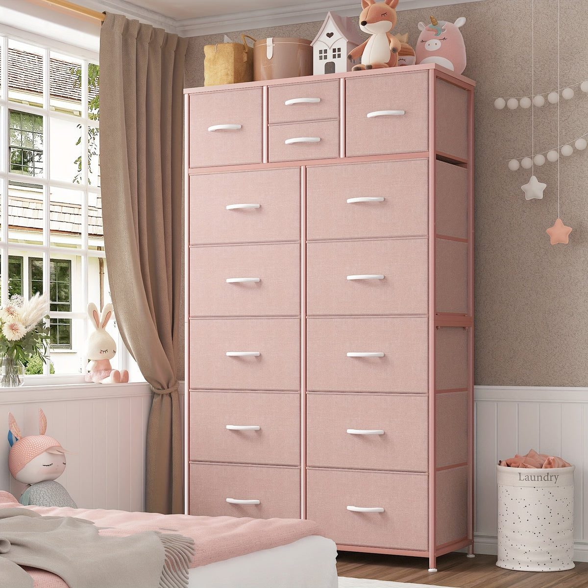 Dresser shown in the pink color option