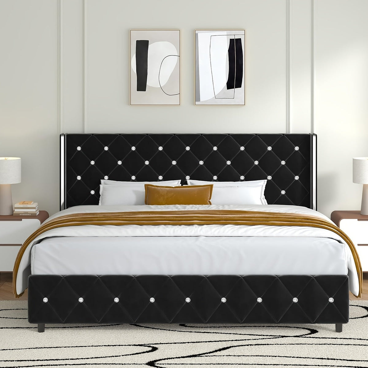 Bed Frame shown in the Black, King option