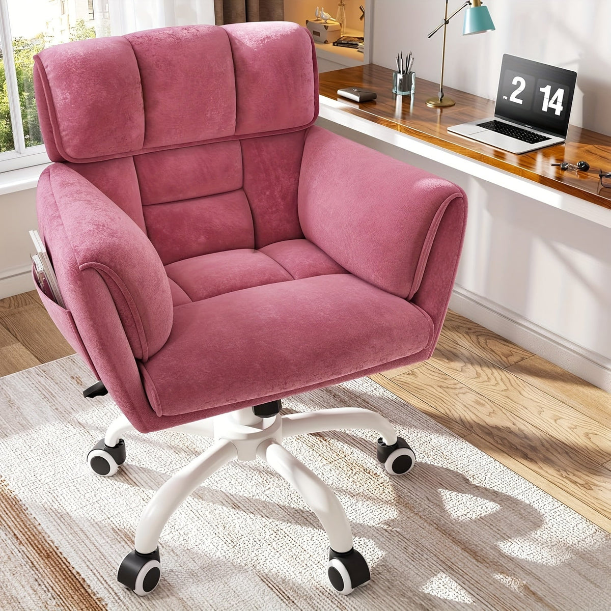Vanity Chair shown in the pink color option