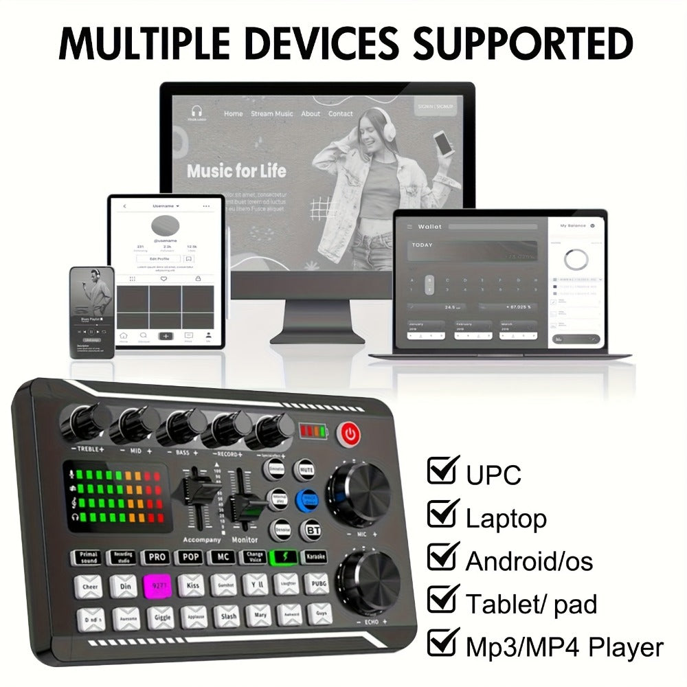 USB Audio Interface, 5V, Wireless, USB-C, Podcast, Microphone for Recording and Streaming detail image - detail view 4