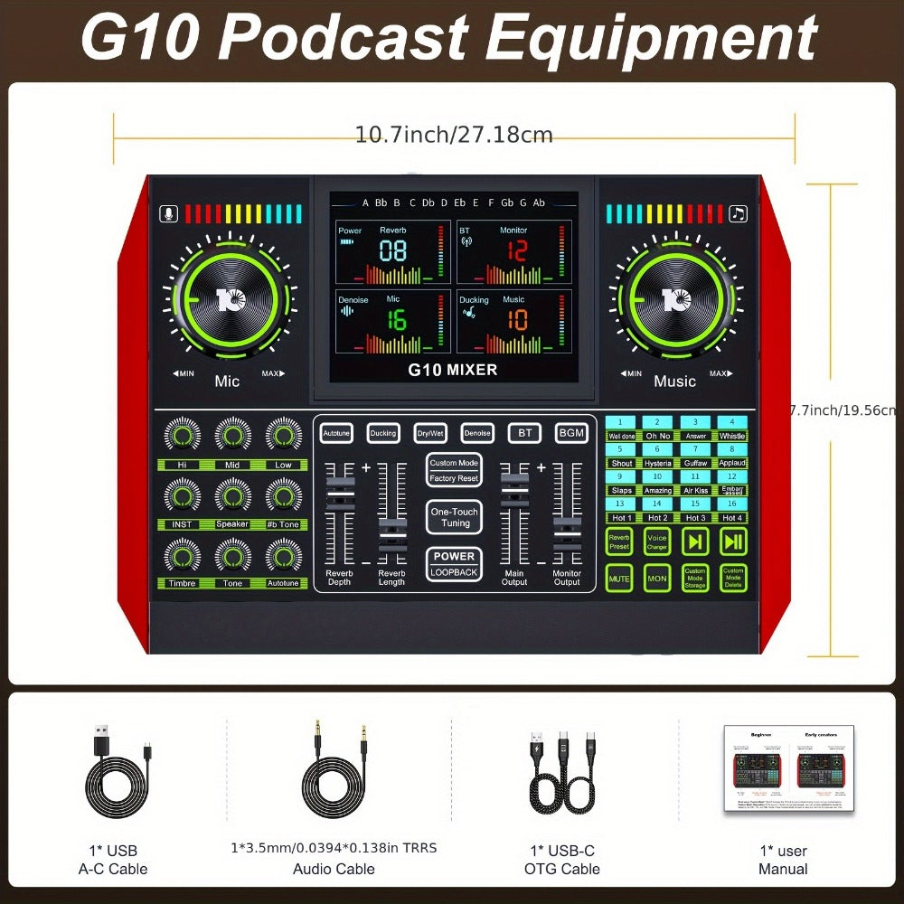 USB Audio Interface, Condenser, USB, Tenlamp, G10, Pro for Recording and Streaming detail image